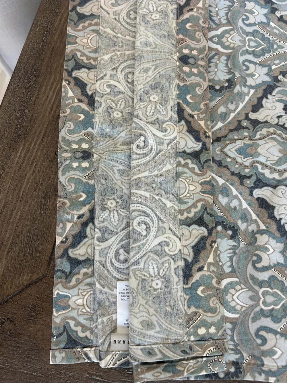 Pottery Barn Mckenna Blue Paisley Shower Curtain
